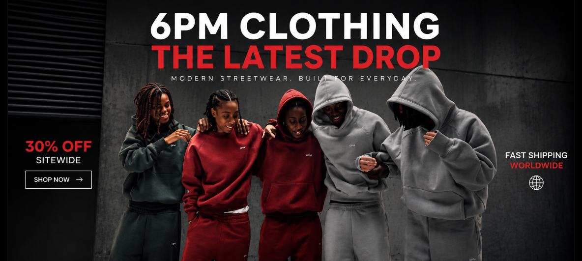 6PM Clothes Official Store Hoodies, T-Shirts & Jackets